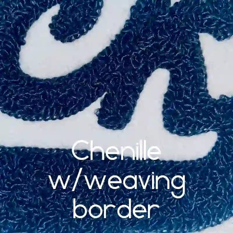 Chenille w/chain stitch border